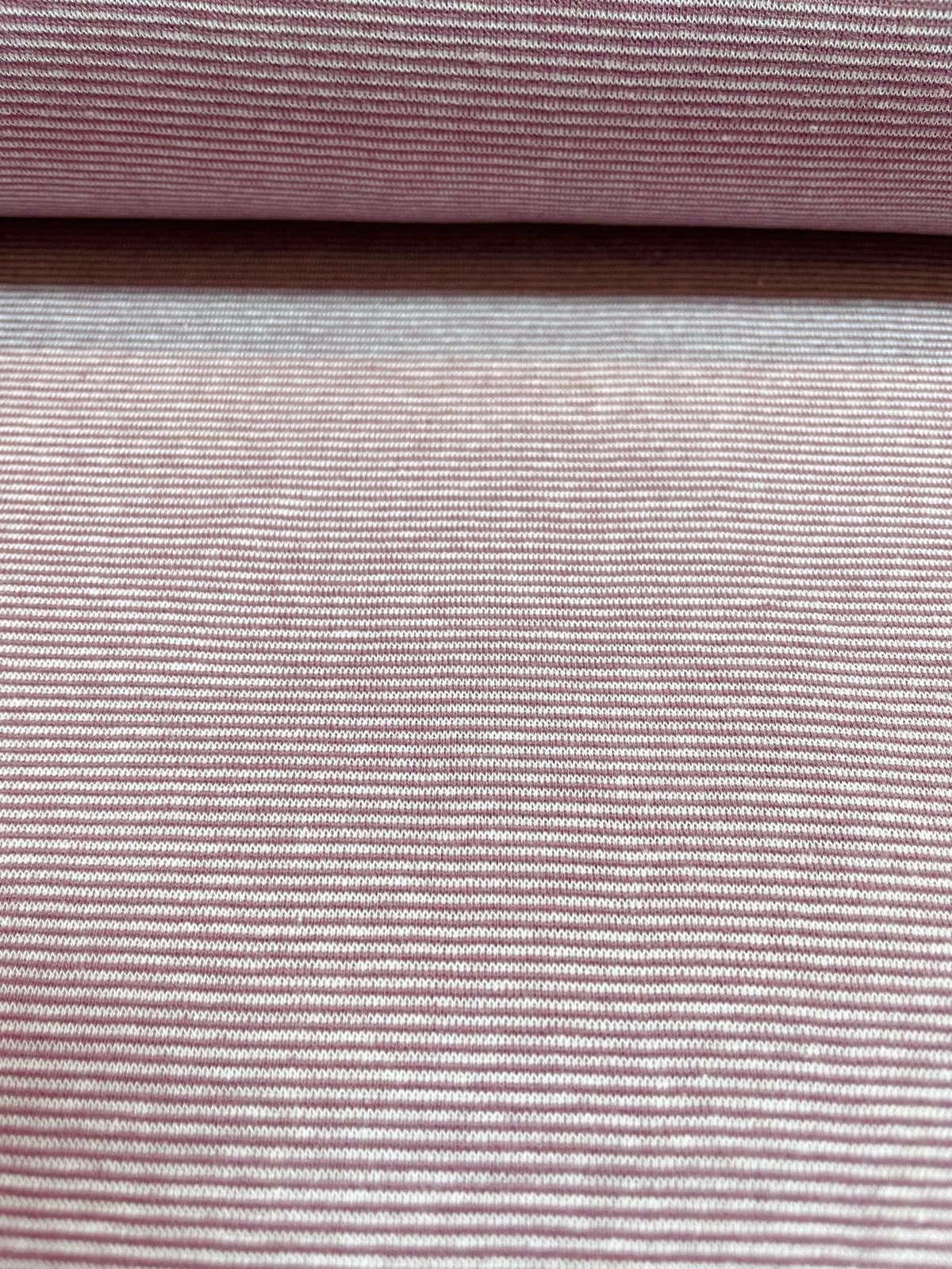 Bündchen fein gestreift lila/grau